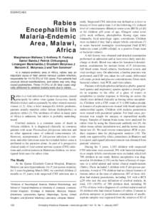 DISPATCHES  Rabies Encephalitis in Malaria-Endemic Area, Malawi,