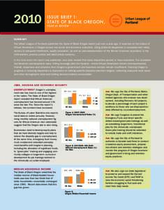 2010  ISSUE BRIEF 1: STATE OF BLACK OREGON, YEAR IN REVIEW