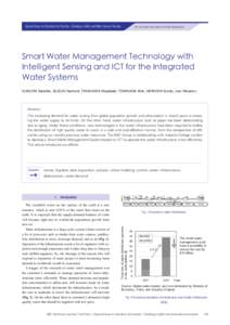 Special Issue on Solutions for Society - Creating a Safer and More Secure Society  For the security and safety of critical infrastructure Smart Water Management Technology with Intelligent Sensing and ICT for the Integra