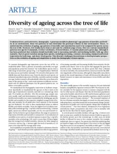 ARTICLE  doi:nature12789 Diversity of ageing across the tree of life Owen R. Jones1,2*, Alexander Scheuerlein3*, Roberto Salguero-Go´mez3,4, Carlo Giovanni Camarda5, Ralf Schaible3,