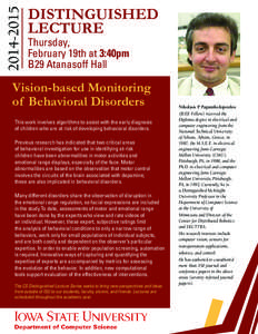 [removed]DISTINGUISHED LECTURE Thursday, February 19th at 3:40pm