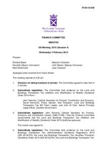 FI/S4/15/5/M  FINANCE COMMITTEE MINUTES 5th Meeting, 2015 (Session 4) Wednesday 4 February 2015