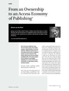 LOGOS  From an Ownership to an Access Economy 				 of Publishing1 Adriaan van der Weel