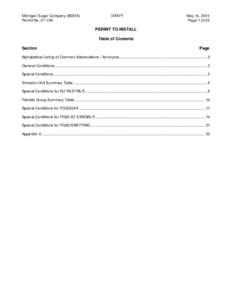 Michigan Sugar Company (B2876) Permit No. 21-15A DRAFT  May 14, 2015