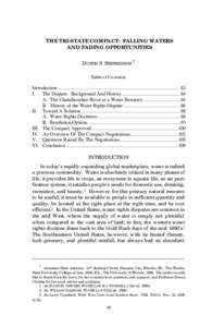 THE TRI-STATE COMPACT: FALLING WATERS AND FADING OPPORTUNITIES DUSTIN S. STEPHENSON? Table of Contents  Introduction ..........................................................................................83