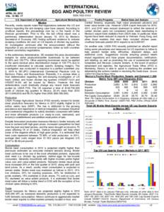 APRIL 24, 2012 VOL. 15 NO. 17 U.S. Department of Agriculture INTERNATIONAL EGG AND POULTRY REVIEW