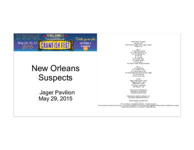 New Orleans Suspects May 29, 2015 27th Annual Crawfish Fest - Jager Pavilion Augusta, NJ  New Orleans