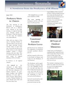 Southeastern  Sounds A Newsletter from the Presbytery of SE Illinois June 2012