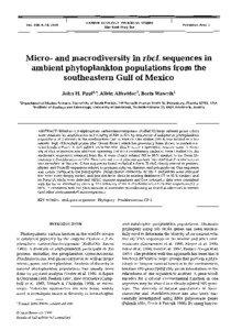 Aquatic ecology / Biological oceanography / Planktology / Synechococcus / Photosynthetic picoplankton / Prochlorococcus / Phytoplankton / Genetics / DNA sequencing / Cyanobacteria / Biology / Water