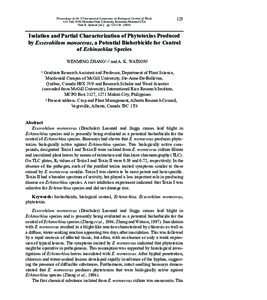 Isolation and Partial Characterization of Phytotoxins Produced by Exserohilum monoceras, a Potential Bioherbicide for Control of Echinochloa Species