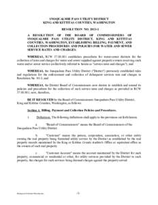 SNOQUALMIE PASS UTILITY DISTRICT KING AND KITTITAS COUNTIES, WASHINGTON RESOLUTION NOA RESOLUTION OF THE BOARD OF COMMISSIONERS OF SNOQUALMIE PASS UTILITY DISTRICT, KING AND KITTITAS COUNTIES, WASHINGTON, ESTABL