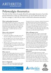 Polymyalgia rheumatica / Giant-cell arteritis / Rheumatism / Erythrocyte sedimentation rate / Arthritis / C-reactive protein / Myalgia / Bhaskar Dasgupta / Vasculitis / Medicine / Health / Rheumatology