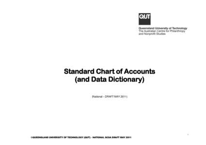 Standard Chart of Accounts (and Data Dictionary) (National – DRAFT MAY