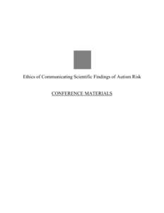 Ethics of communicating scientific findings of autism risk