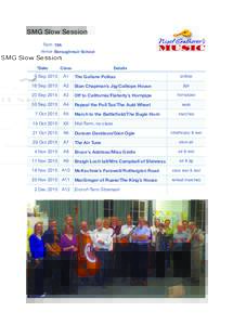 SMG Slow Session Term 19A MUSIC  Venue Boroughmuir School