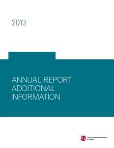 2013  ANNUAL REPORT ADDITIONAL I  NFORMATION