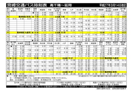 経 南 愛宕町 安賀多 延岡 日之影 高千穂