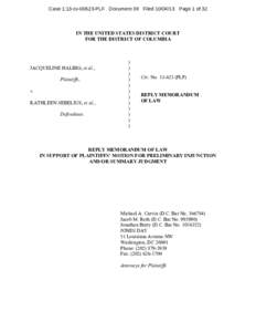 Case 1:13-cv[removed]PLF Document 39 Filed[removed]Page 1 of 32  IN THE UNITED STATES DISTRICT COURT FOR THE DISTRICT OF COLUMBIA  JACQUELINE HALBIG, et al.,