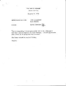 Memorandum for Len Garment and Ray Price Re: Egil Krogh, Jr., January 17, 1974