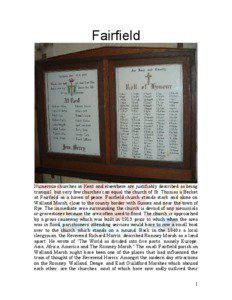 Fairfield  Numerous churches in Kent and elsewhere are justifiably described as being