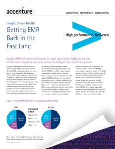 Insight Driven Health  Getting EMR Back in the Fast Lane Global EMR/EHR market forecasted to reach $22.3 billion (USD) by the end