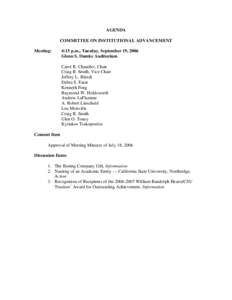 COMMITTEE ON INSTITUTIONAL ADVANCEMENT