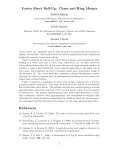 Vortex Sheet Roll-Up: Chaos and Ring Merger Robert Krasny University of Michigan, Department of Mathematics [removed]  Keith Lindsay