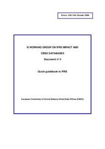 Évora, 12th-13th October[removed]III WORKING GROUP ON IFRS IMPACT AND CBSO DATABASES Document nº 2