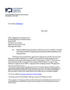 Via e-mail to [removed]  July 9, 2012 Office of Regulations and Interpretations Employee Benefits Security Administration