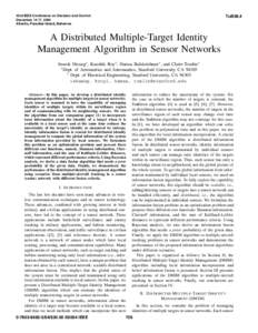 A Distributed Multiple-Target Identity Management Algorithm in Sensor Networks