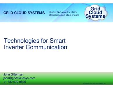 GRID CLOUD SYSTEMS  Hosted Software for Utility Operations and Maintenance  Grid