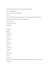 CFV 105 Australian Domestic and Family Violence Clearinghouse Full name: Gaby Marcus I wish this submission to be treated as: Public If you are making this submission on behalf of an organisation, please provide the name