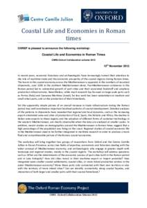 Coastal Economies programme and abstracts