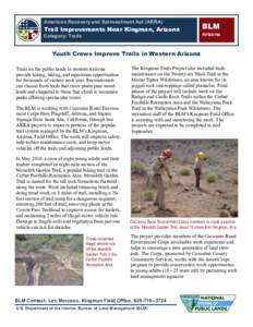 American Recovery and Reinvestment Act (ARRA)  Trail Improvements Near Kingman, Arizona Category: Trails  BLM