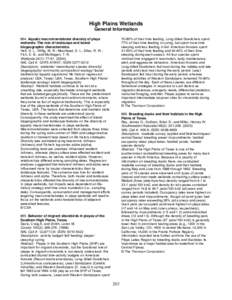 Fluvial landforms / Aquatic ecology / Wetland / Dry lake / Solid Waste Agency of Northern Cook Cty. v. Army Corps of Engineers / Marsh / Common Yellowthroat / Rainwater Basin / Landscape ecology / Nebraska / Physical geography / Water