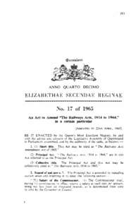 Railways Acts Amendment Act of 1965