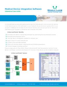 Medical Device Integration Software Intensive Care Units Critical careTrends automatically gathers patient data from hemodynamic monitors and other devices in the intensive care unit (ICU) and send it to your hospital’