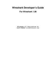 Wireshark Developer’s Guide - For Wireshark 1.99