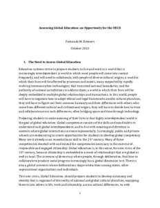 Assessing Global Education: an Opportunity for the OECD  Fernando M. Reimers October[removed]The Need to Assess Global Education