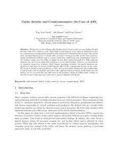 Cache Attacks and Countermeasures: the Case of AESDag Arne Osvik1 , Adi Shamir2 and Eran Tromer2 2
