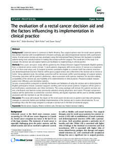 Decision theory / Digestive system surgery / General surgery / Colorectal surgery / Decision aids / Shared decision-making / Colorectal cancer / Abdominoperineal resection / Surgery / Medicine / Healthcare / Rectum