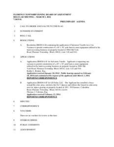 FLORENCE TOWNSHIP ZONING BOARD OF ADJUSTMENT