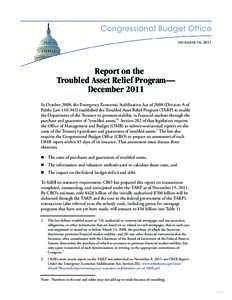 DECEMBER  16, 2011 Report on the Troubled Asset Relief Program—