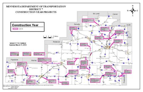 MINNESOTA DEPARTMENT OF TRANSPORTATION DISTRICT 7 CONSTRUCTION YEAR PROJECTS Mc Leod