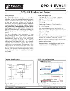 ®  QPO-1-EVAL1 QUIETPOWER ™  QPO-1LZ Evaluation Board