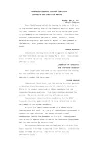 WASHINGTON SUBURBAN SANITARY COMMISSION MINUTES OF THE COMMISSION MEETING Monday, May 6, 2013 Laurel, Maryland Chair Chris Lawson called the meeting to order at 9:30 a.m.