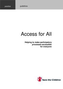 practice  guidelines Access for All Helping to make participatory