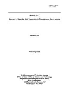 Method[removed]Mercury in Water by Cold Vapor Atomic Fluorescence Spectrometry