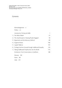 Intellectual Empathy: Critical Thinking for Social Justice Maureen Linker http://www.press.umich.eduintellectual_empathy University of Michigan Press, 2014  Contents