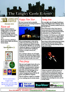 The Langley Castle E-letter Happy New Year January 2012 Room sale
